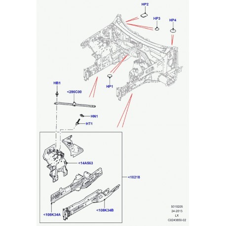 Land rover jambe suspension Range L405,  Sport (LR037630)