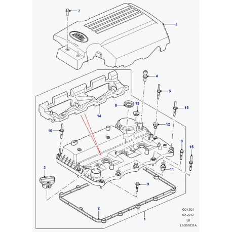 Land rover oeillet-couvre-culasse Defender 90, 110, 130 (LR037688)