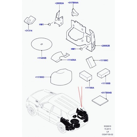 Land rover isolant roue de secours Range L405,  Sport (LR037834)