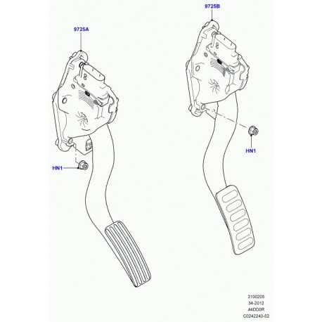 Land rover pedale d'accélérateur avec support Range L405 (LR037837)