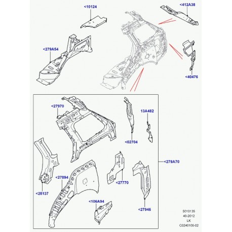 Land rover tole de fermeture feu ar Range L405 (LR037873)