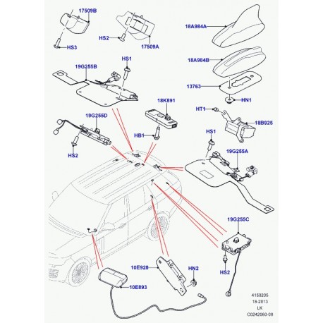 Land rover amplificateur antenne radio Range L405 (LR037996)