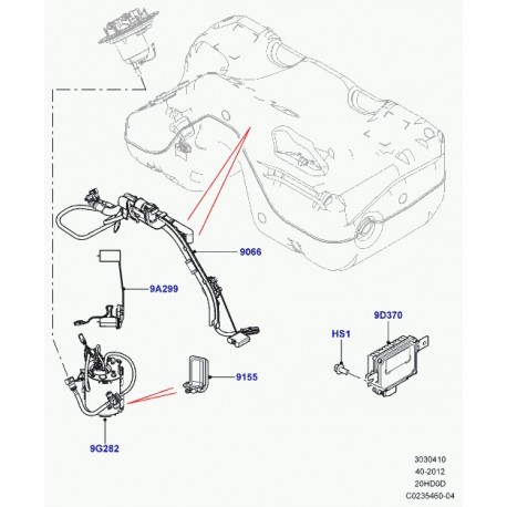 Land rover filtre à combustible Evoque et Range Sport (LR038099)