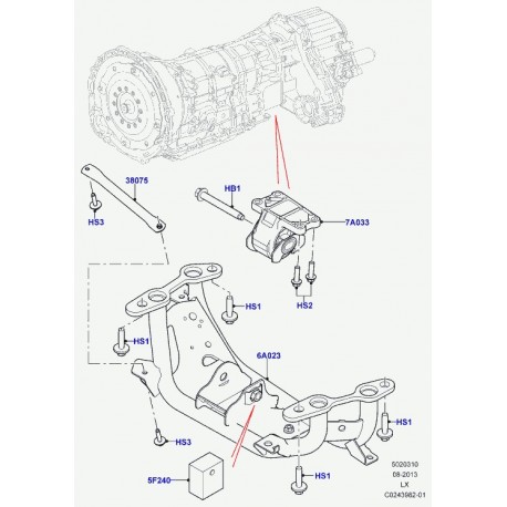 Land rover raidisseur support transmission Range Sport (LR038130)