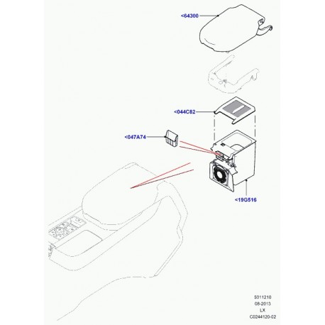 Land rover tapis espace rangement console Range L405,  Sport (LR038245)