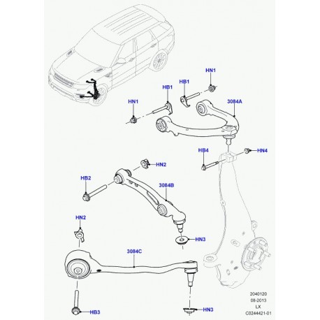 Land rover ecrou frein Range L405,  Sport (LR038365)