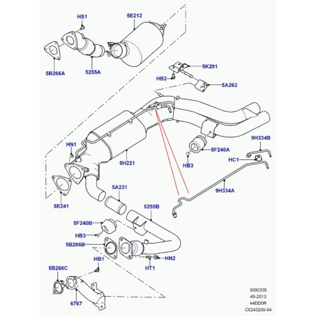Land rover filtre à particules diesel Range L405,  Sport (LR038614)