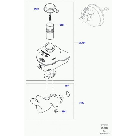 Land rover filtre reservoir liquide de frein Range L405,  Sport (LR038635)