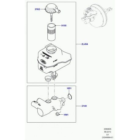 Land rover filtre reservoir liquide de frein Range L405,  Sport (LR038635)