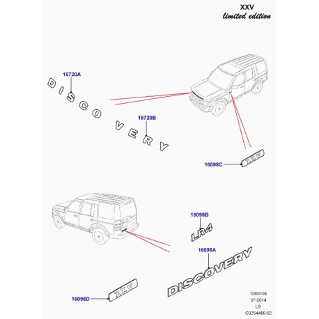 Land rover embleme plastique Discovery 3 (LR038660)