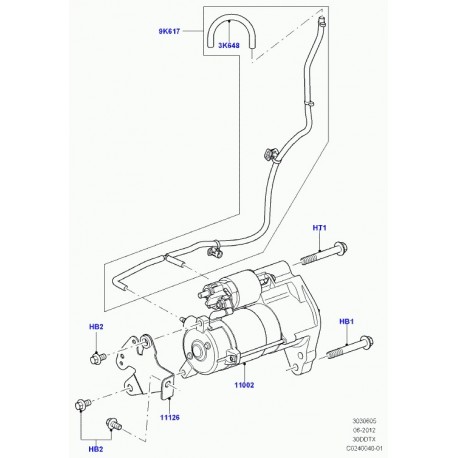 Land rover support demarreur Range Sport (LR038772)