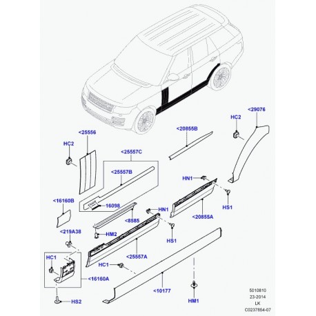 Land rover enjoliveur aile avant Range L405 (LR038833)