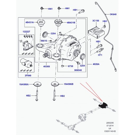 Land rover boitier moteur blocage differentiel Range L405 (LR039072)