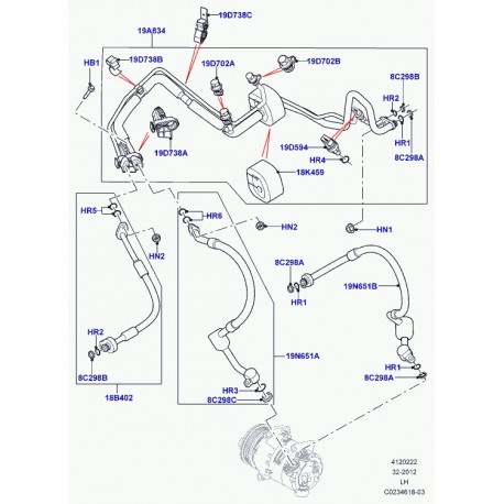 Land rover tube et flex-sortiecompr. clim Evoque (LR039620)