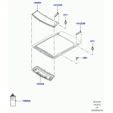 Land rover bourrelet d'etancheite panneau toit Evoque (LR039816)