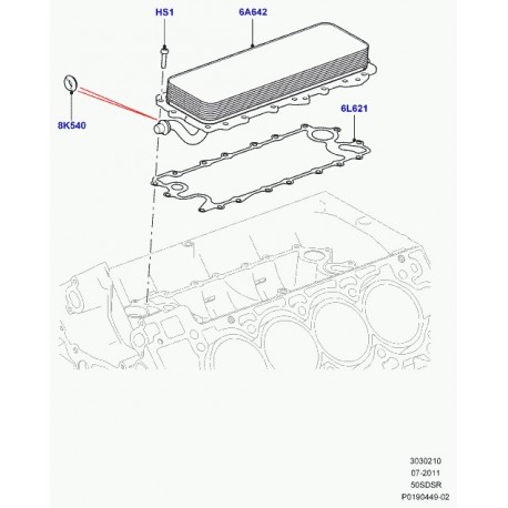 Land rover refroidisseur d'huile Range Sport (LR039821)