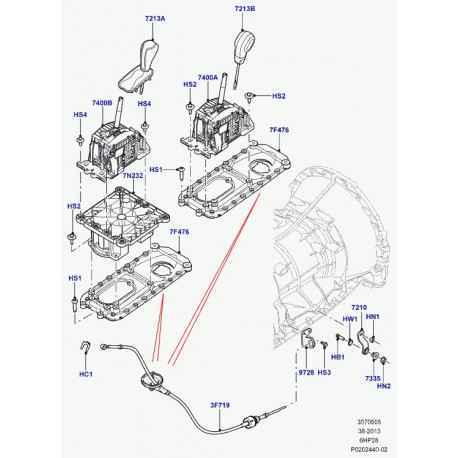 Land rover boule levier changement vitesses Range Sport (LR039941)