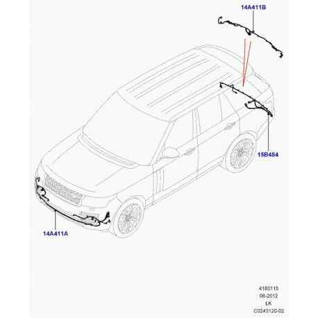 Land rover cablage pare-chocs Range L405 (LR040371)