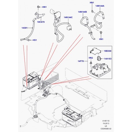 Land rover cable negatif de batterie Range L405 (LR040555)