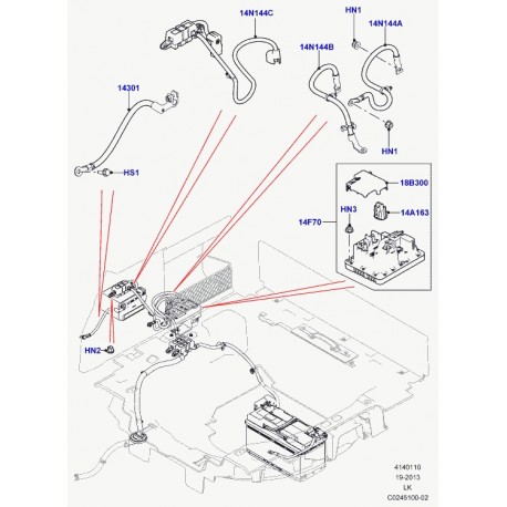 Land rover cablage sortie batterie Range L405 (LR040604)