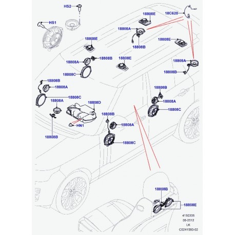 Land rover cable haut-parleur Range L405 (LR040605)