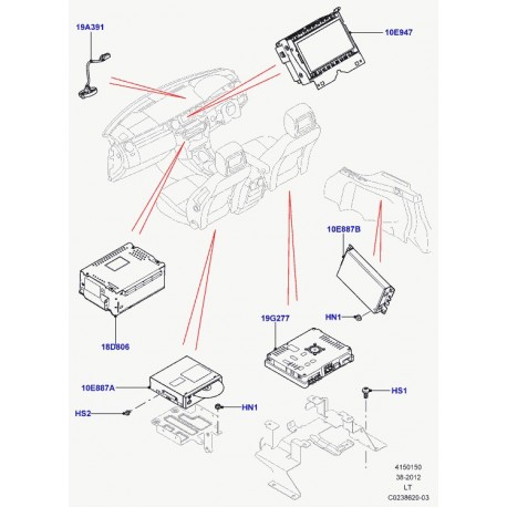 Land rover radio avec lecteur de cd Discovery 3, Evoque, Range Sport (LR040660)