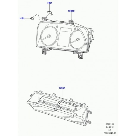 Land rover verre combine des instruments Discovery 3, Range Sport (LR041042)