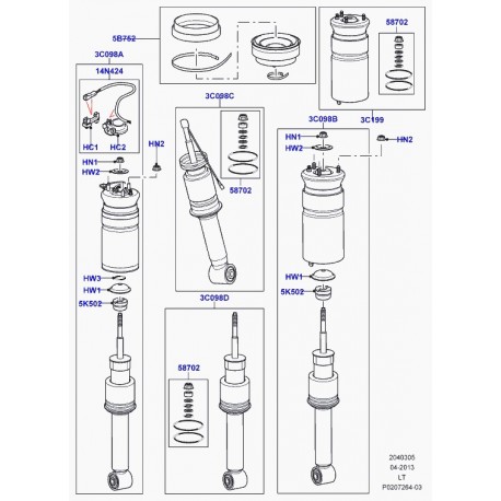 Land rover macpherson strut Range Sport (LR041108)