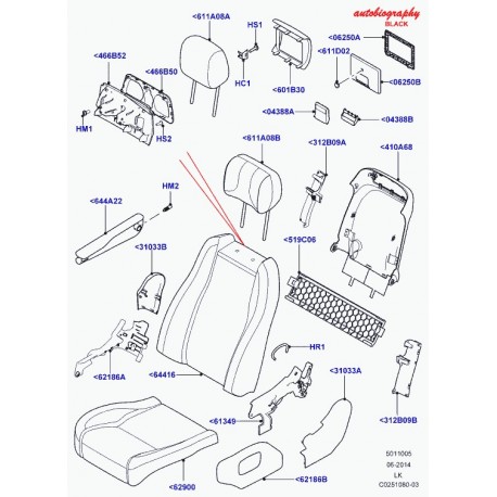 Land rover agrafe Range L405 (LR041250)