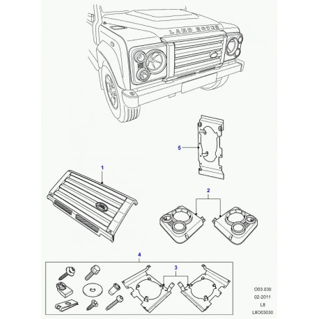 Land rover encadrement phares Defender 90, 110, 130 (LR041453)