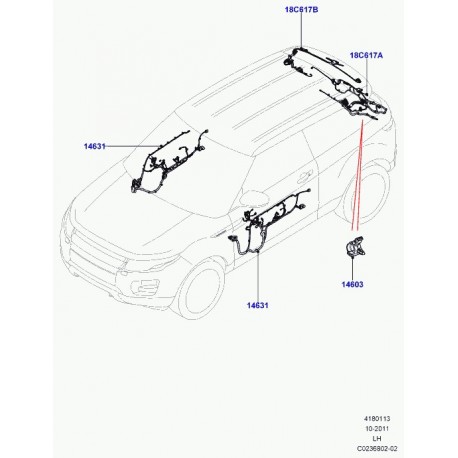 Land rover cablage hayon Evoque (LR041907)