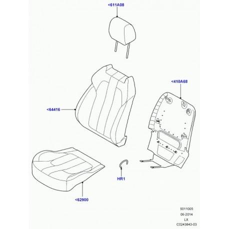 Land rover garnissage coussin de siege Range Sport (LR041979)