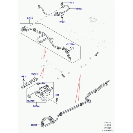 Land rover tuyau d'alimentation de combustible Range Sport (LR042476)