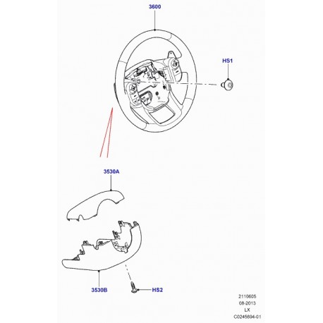 Land rover volant de direction Range Sport (LR043061)
