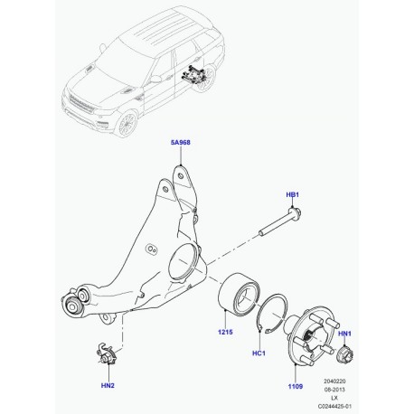 Land rover ecrou frein Range L405,  Sport (LR043586)