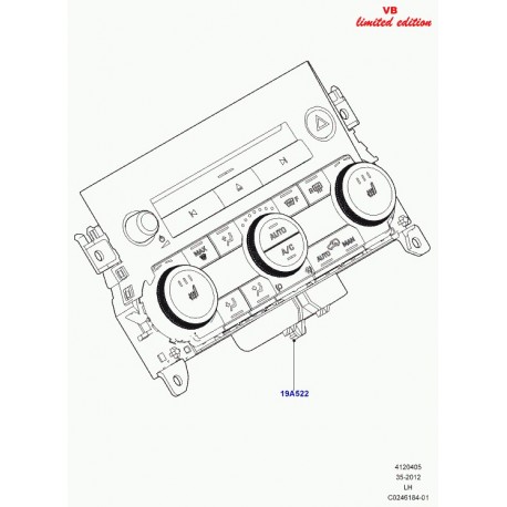 Land rover ensemble de commande chauffage Evoque (LR043602)