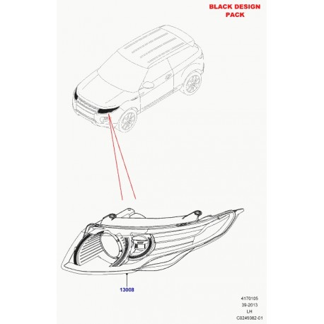 Land rover phare et indicateur Evoque (LR043659)