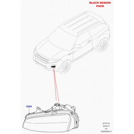 Land rover phare antibrouillard Evoque (LR043663)