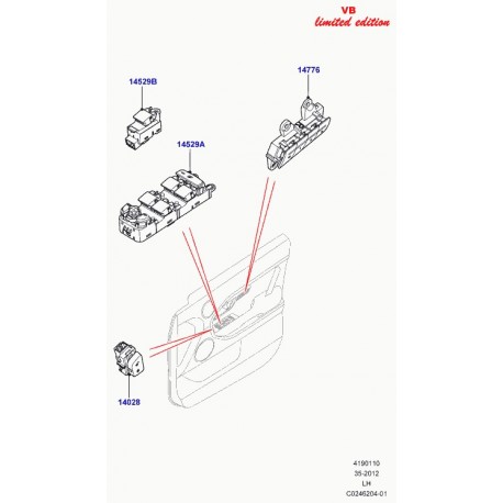 Land rover interrup.-commd. gl. porte-dble Evoque (LR043899)