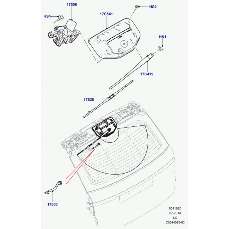 Land rover porte balai Range Sport (LR043986)