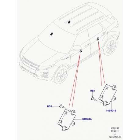 Land rover module leve-vitre porte arriere Discovery 3, Evoque, Range Sport (LR044071)