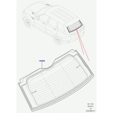 Land rover glace hayon arriere Range Sport (LR044114)