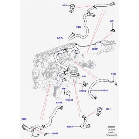 Land rover bouchon vase d'expansion Evoque (LR044290)