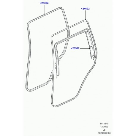 Land rover joint de porte sur la caisse Discovery 3 4 (LR044299)