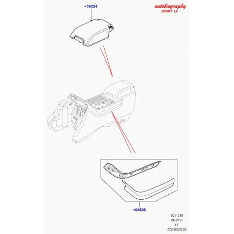 Land rover couvercle boite a gants Range Sport (LR044345)