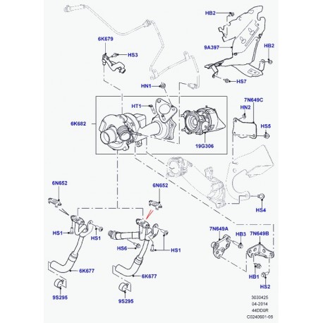 Land rover turbocompresseur Range L405,  Sport (LR044563)