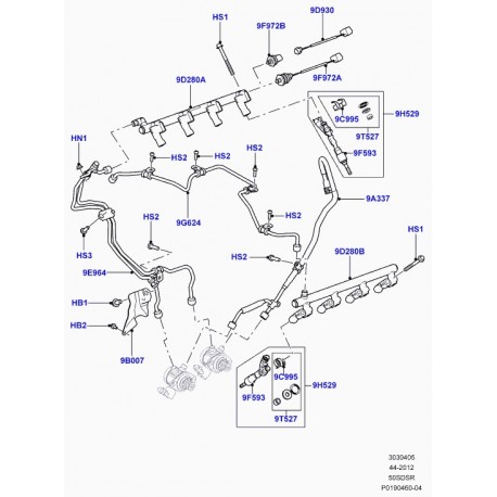 Land rover capteur-pression injecteur combust. Range Sport (LR044707)