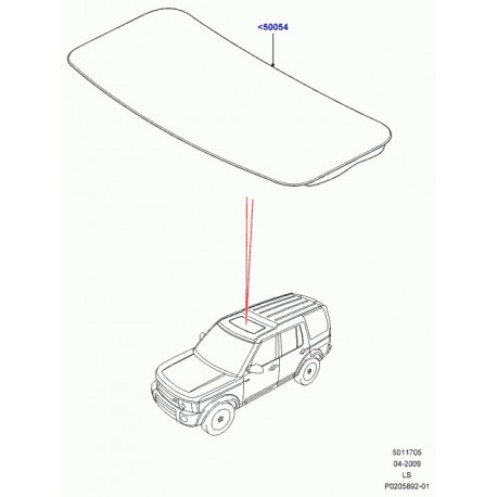 Land rover glace toit ouvrant Discovery 3 (LR044767)