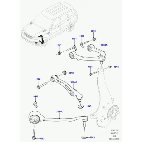 Land rover bras de suspension avant Range Sport (LR044845)