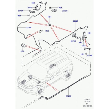 Land rover tuyau flexible de frein arrière Freelander 2 et Evoque (LR044896)